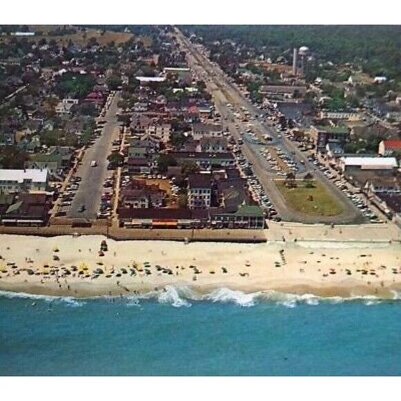 Rehoboth Beach Delaware Postcard Beach Buildings Arial Atlantic Ocean Unused - Picture 1 of 3
